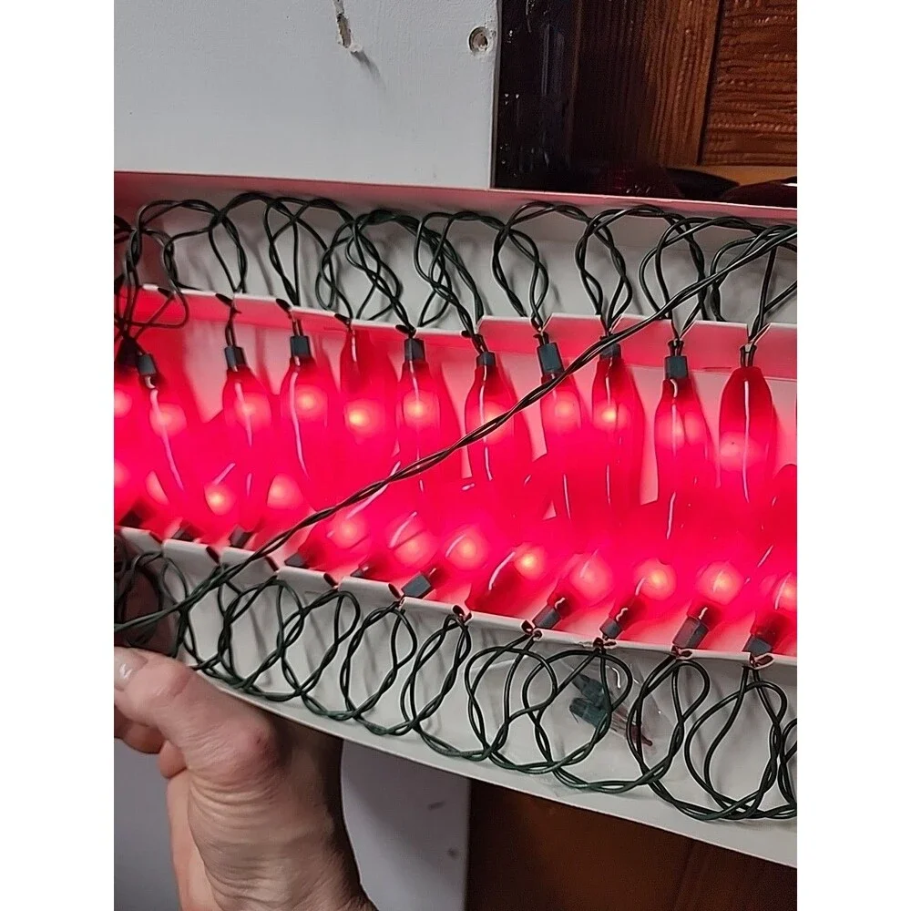 Vintage Noma Hot Pepper Lights String Of 35 New Old Stock 1990s Spicy Red Hot